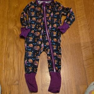 Purple and Black Halloween Kids One Piece